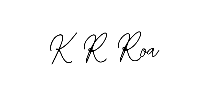 if you are searching for the best signature style for your name K R Roa. so please give up your signature search. here we have designed multiple signature styles  using Bearetta-2O07w. K R Roa signature style 12 images and pictures png