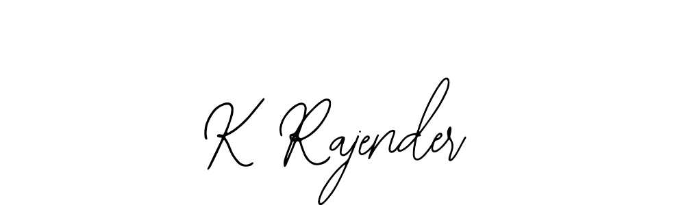 Design your own signature with our free online signature maker. With this signature software, you can create a handwritten (Bearetta-2O07w) signature for name K Rajender. K Rajender signature style 12 images and pictures png