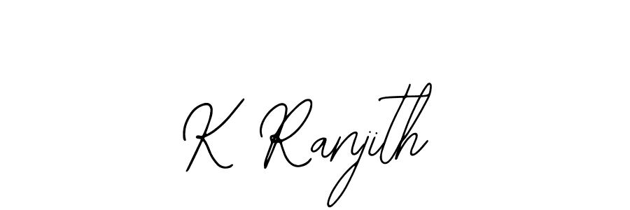 Design your own signature with our free online signature maker. With this signature software, you can create a handwritten (Bearetta-2O07w) signature for name K Ranjith. K Ranjith signature style 12 images and pictures png