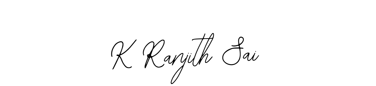 Also we have K Ranjith Sai name is the best signature style. Create professional handwritten signature collection using Bearetta-2O07w autograph style. K Ranjith Sai signature style 12 images and pictures png