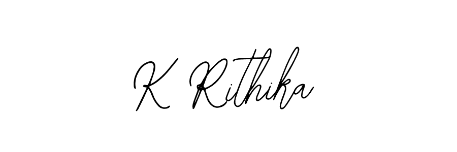 Use a signature maker to create a handwritten signature online. With this signature software, you can design (Bearetta-2O07w) your own signature for name K Rithika. K Rithika signature style 12 images and pictures png