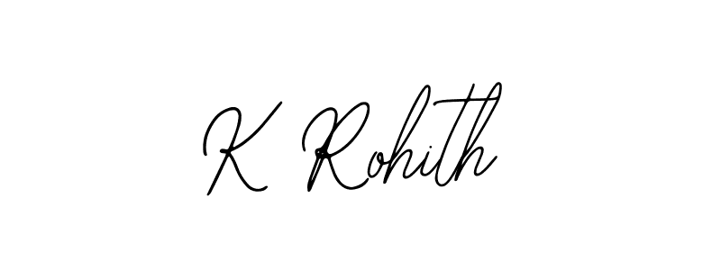 Design your own signature with our free online signature maker. With this signature software, you can create a handwritten (Bearetta-2O07w) signature for name K Rohith. K Rohith signature style 12 images and pictures png