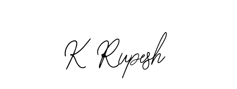 Bearetta-2O07w is a professional signature style that is perfect for those who want to add a touch of class to their signature. It is also a great choice for those who want to make their signature more unique. Get K Rupesh name to fancy signature for free. K Rupesh signature style 12 images and pictures png