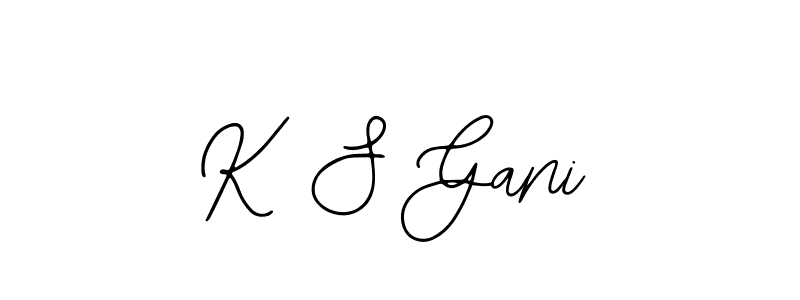 How to make K S Gani name signature. Use Bearetta-2O07w style for creating short signs online. This is the latest handwritten sign. K S Gani signature style 12 images and pictures png
