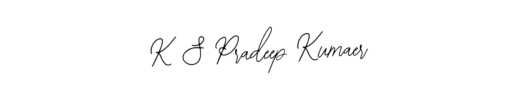 Make a short K S Pradeep Kumaer signature style. Manage your documents anywhere anytime using Bearetta-2O07w. Create and add eSignatures, submit forms, share and send files easily. K S Pradeep Kumaer signature style 12 images and pictures png
