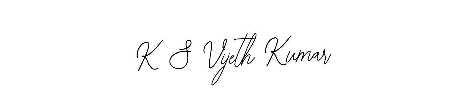 You should practise on your own different ways (Bearetta-2O07w) to write your name (K S Vijeth Kumar) in signature. don't let someone else do it for you. K S Vijeth Kumar signature style 12 images and pictures png