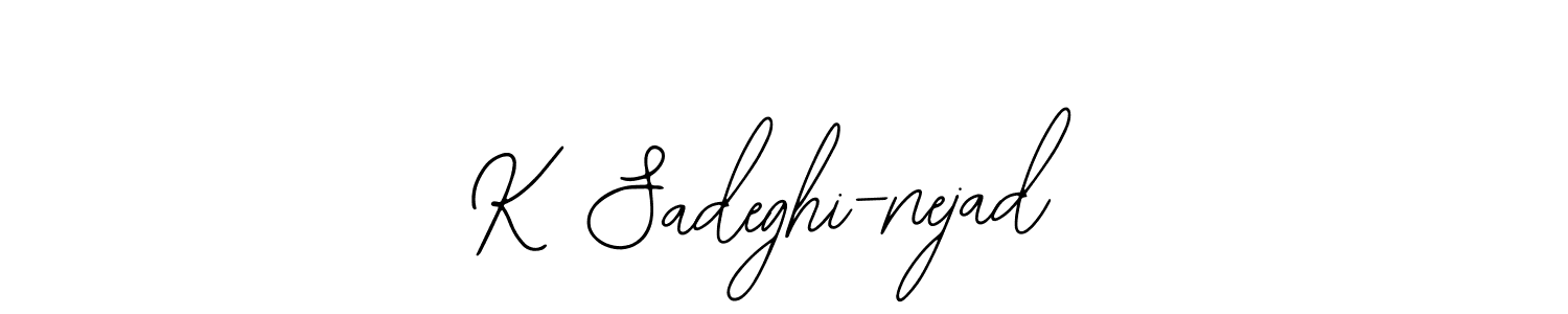 Also we have K Sadeghi-nejad name is the best signature style. Create professional handwritten signature collection using Bearetta-2O07w autograph style. K Sadeghi-nejad signature style 12 images and pictures png