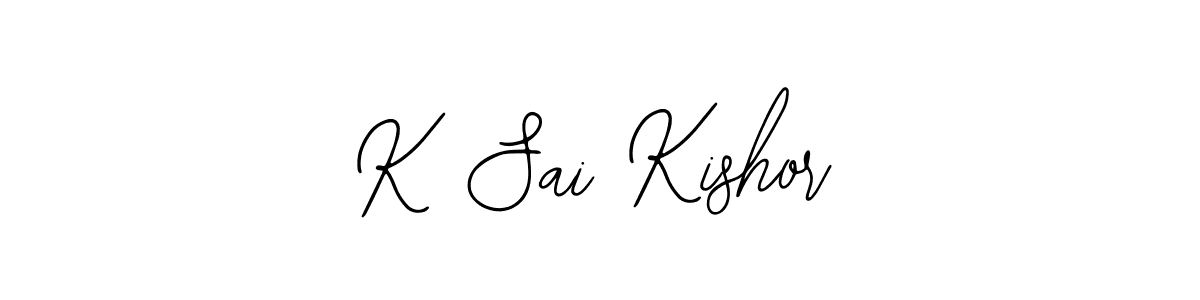 How to make K Sai Kishor name signature. Use Bearetta-2O07w style for creating short signs online. This is the latest handwritten sign. K Sai Kishor signature style 12 images and pictures png