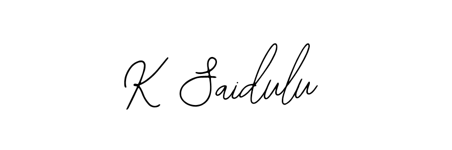 Make a beautiful signature design for name K Saidulu. With this signature (Bearetta-2O07w) style, you can create a handwritten signature for free. K Saidulu signature style 12 images and pictures png