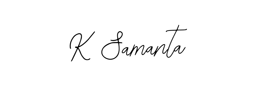 The best way (Bearetta-2O07w) to make a short signature is to pick only two or three words in your name. The name K Samanta include a total of six letters. For converting this name. K Samanta signature style 12 images and pictures png