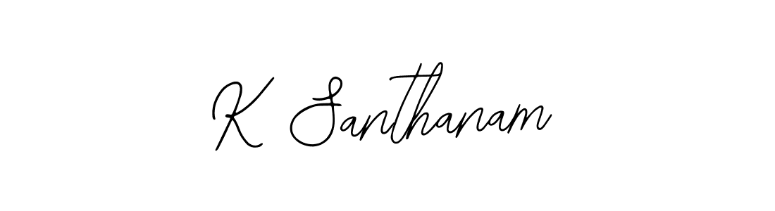 How to make K Santhanam name signature. Use Bearetta-2O07w style for creating short signs online. This is the latest handwritten sign. K Santhanam signature style 12 images and pictures png