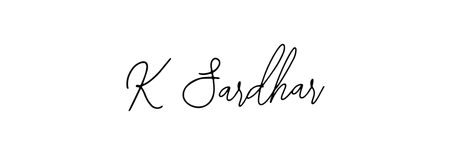 Design your own signature with our free online signature maker. With this signature software, you can create a handwritten (Bearetta-2O07w) signature for name K Sardhar. K Sardhar signature style 12 images and pictures png