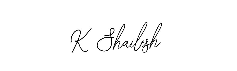 How to make K Shailesh name signature. Use Bearetta-2O07w style for creating short signs online. This is the latest handwritten sign. K Shailesh signature style 12 images and pictures png