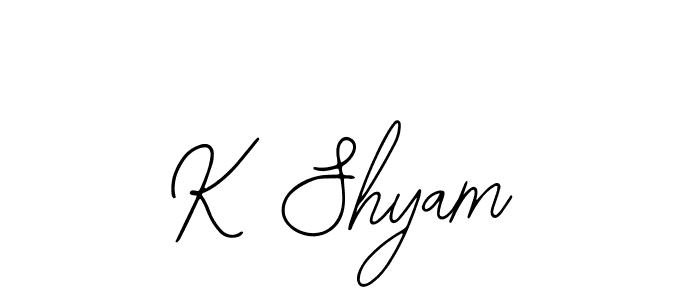 if you are searching for the best signature style for your name K Shyam. so please give up your signature search. here we have designed multiple signature styles  using Bearetta-2O07w. K Shyam signature style 12 images and pictures png