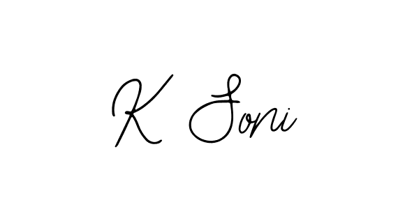 Also we have K Soni name is the best signature style. Create professional handwritten signature collection using Bearetta-2O07w autograph style. K Soni signature style 12 images and pictures png