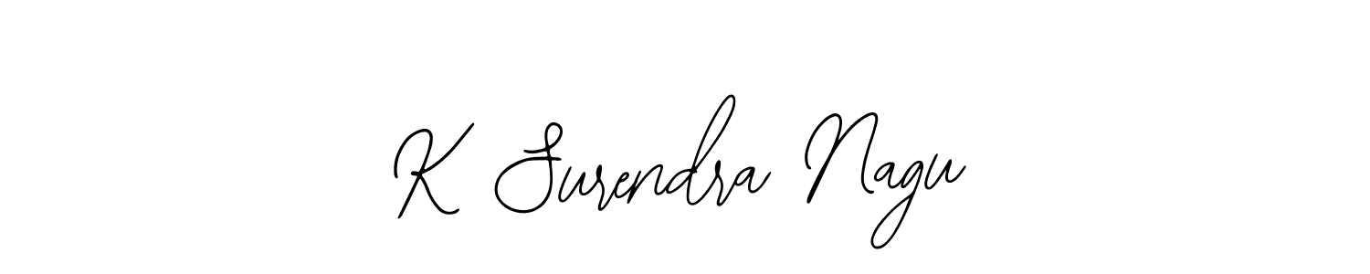 Create a beautiful signature design for name K Surendra Nagu. With this signature (Bearetta-2O07w) fonts, you can make a handwritten signature for free. K Surendra Nagu signature style 12 images and pictures png