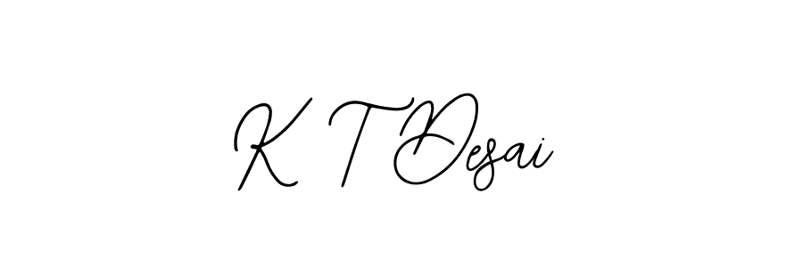 The best way (Bearetta-2O07w) to make a short signature is to pick only two or three words in your name. The name K T Desai include a total of six letters. For converting this name. K T Desai signature style 12 images and pictures png