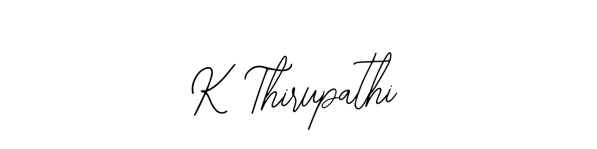 Create a beautiful signature design for name K Thirupathi. With this signature (Bearetta-2O07w) fonts, you can make a handwritten signature for free. K Thirupathi signature style 12 images and pictures png