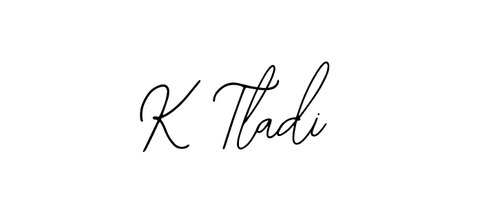 The best way (Bearetta-2O07w) to make a short signature is to pick only two or three words in your name. The name K Tladi include a total of six letters. For converting this name. K Tladi signature style 12 images and pictures png