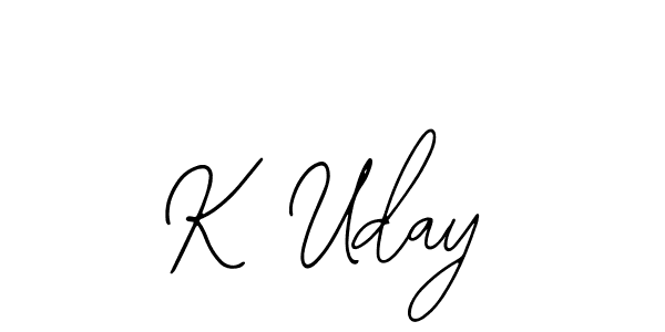 This is the best signature style for the K Uday name. Also you like these signature font (Bearetta-2O07w). Mix name signature. K Uday signature style 12 images and pictures png