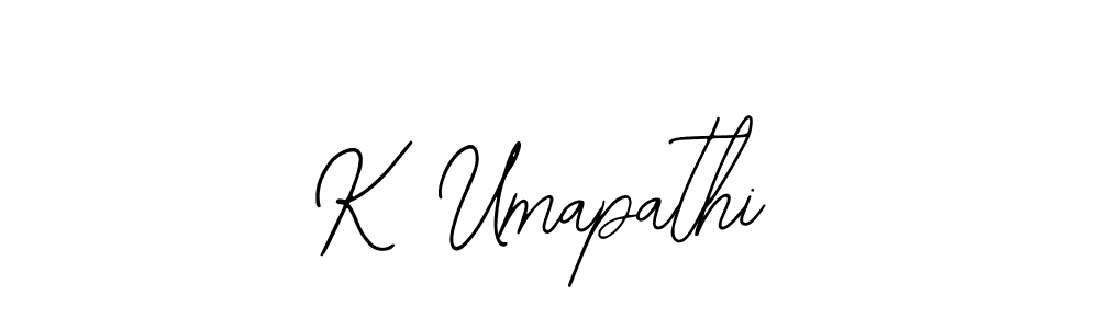 How to make K Umapathi name signature. Use Bearetta-2O07w style for creating short signs online. This is the latest handwritten sign. K Umapathi signature style 12 images and pictures png