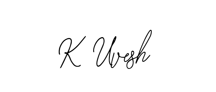 You should practise on your own different ways (Bearetta-2O07w) to write your name (K Uvesh) in signature. don't let someone else do it for you. K Uvesh signature style 12 images and pictures png