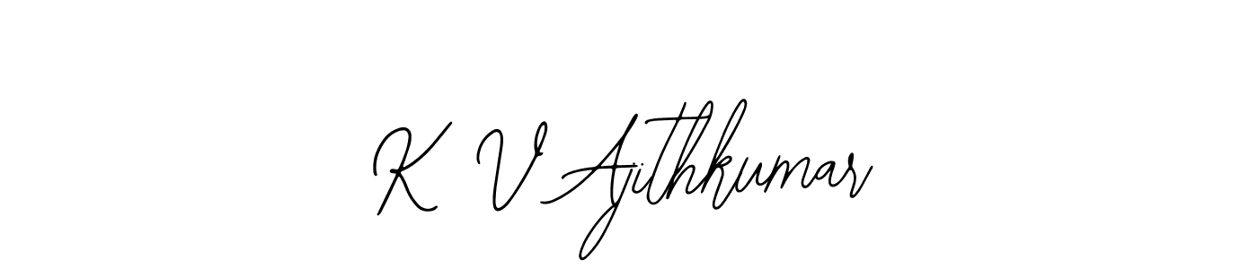 Use a signature maker to create a handwritten signature online. With this signature software, you can design (Bearetta-2O07w) your own signature for name K V Ajithkumar. K V Ajithkumar signature style 12 images and pictures png