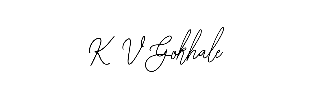 Bearetta-2O07w is a professional signature style that is perfect for those who want to add a touch of class to their signature. It is also a great choice for those who want to make their signature more unique. Get K V Gokhale name to fancy signature for free. K V Gokhale signature style 12 images and pictures png