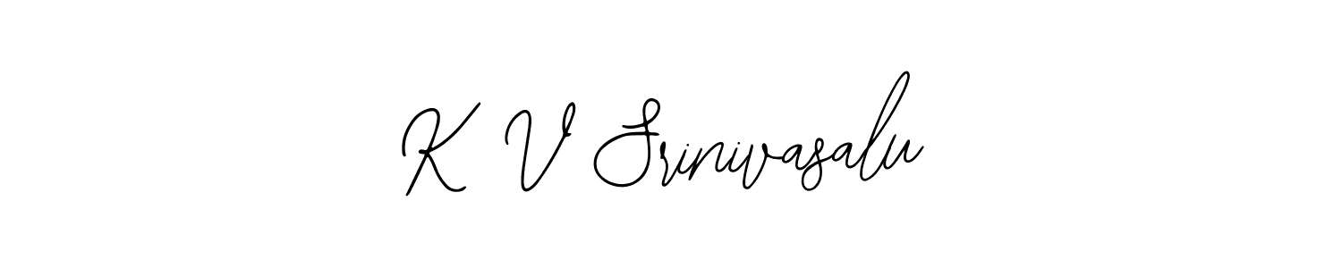 Design your own signature with our free online signature maker. With this signature software, you can create a handwritten (Bearetta-2O07w) signature for name K V Srinivasalu. K V Srinivasalu signature style 12 images and pictures png