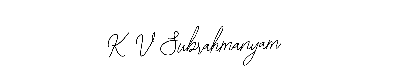 Create a beautiful signature design for name K V Subrahmanyam. With this signature (Bearetta-2O07w) fonts, you can make a handwritten signature for free. K V Subrahmanyam signature style 12 images and pictures png