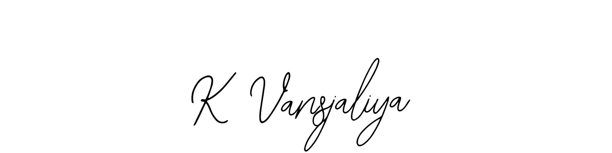 Similarly Bearetta-2O07w is the best handwritten signature design. Signature creator online .You can use it as an online autograph creator for name K Vansjaliya. K Vansjaliya signature style 12 images and pictures png