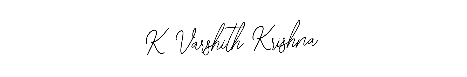 The best way (Bearetta-2O07w) to make a short signature is to pick only two or three words in your name. The name K Varshith Krishna include a total of six letters. For converting this name. K Varshith Krishna signature style 12 images and pictures png