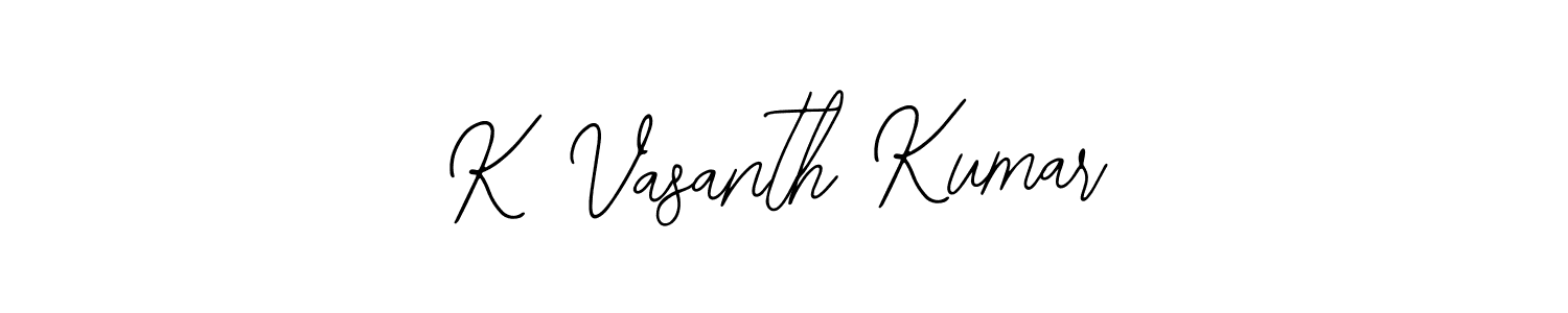 Create a beautiful signature design for name K Vasanth Kumar. With this signature (Bearetta-2O07w) fonts, you can make a handwritten signature for free. K Vasanth Kumar signature style 12 images and pictures png