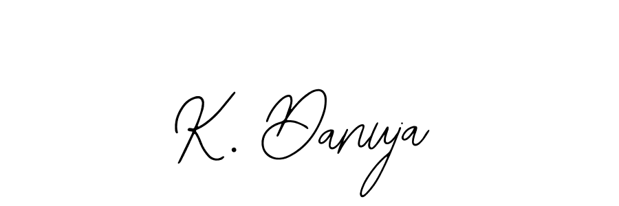 Bearetta-2O07w is a professional signature style that is perfect for those who want to add a touch of class to their signature. It is also a great choice for those who want to make their signature more unique. Get K. Danuja name to fancy signature for free. K. Danuja signature style 12 images and pictures png