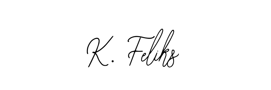 Similarly Bearetta-2O07w is the best handwritten signature design. Signature creator online .You can use it as an online autograph creator for name K. Feliks. K. Feliks signature style 12 images and pictures png