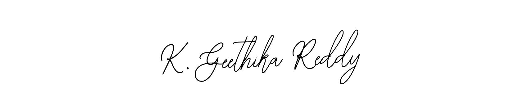 How to make K. Geethika Reddy name signature. Use Bearetta-2O07w style for creating short signs online. This is the latest handwritten sign. K. Geethika Reddy signature style 12 images and pictures png