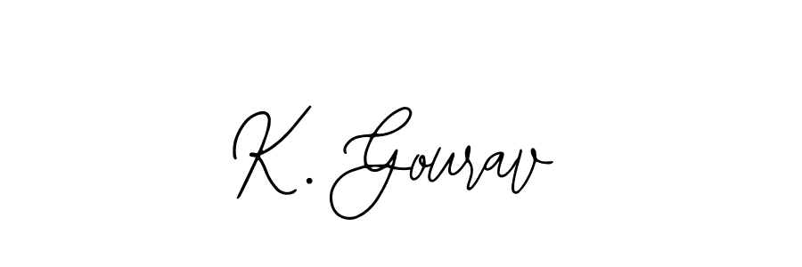 if you are searching for the best signature style for your name K. Gourav. so please give up your signature search. here we have designed multiple signature styles  using Bearetta-2O07w. K. Gourav signature style 12 images and pictures png