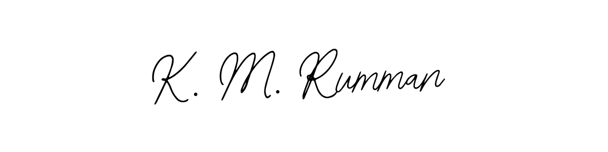 Bearetta-2O07w is a professional signature style that is perfect for those who want to add a touch of class to their signature. It is also a great choice for those who want to make their signature more unique. Get K. M. Rumman name to fancy signature for free. K. M. Rumman signature style 12 images and pictures png