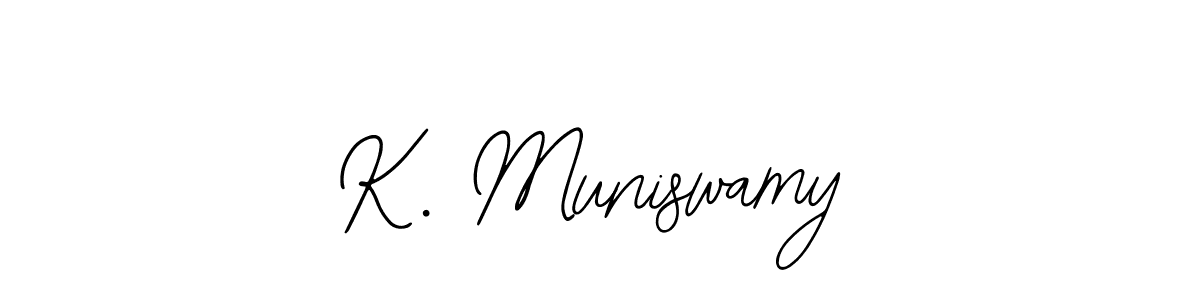 The best way (Bearetta-2O07w) to make a short signature is to pick only two or three words in your name. The name K. Muniswamy include a total of six letters. For converting this name. K. Muniswamy signature style 12 images and pictures png