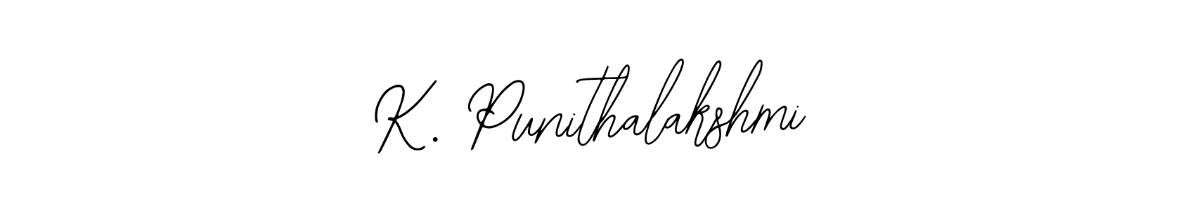 if you are searching for the best signature style for your name K. Punithalakshmi. so please give up your signature search. here we have designed multiple signature styles  using Bearetta-2O07w. K. Punithalakshmi signature style 12 images and pictures png