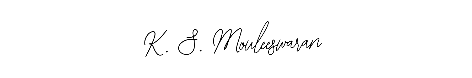 The best way (Bearetta-2O07w) to make a short signature is to pick only two or three words in your name. The name K. S. Mouleeswaran include a total of six letters. For converting this name. K. S. Mouleeswaran signature style 12 images and pictures png