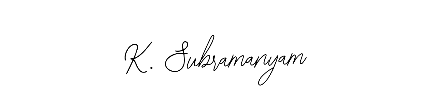 You should practise on your own different ways (Bearetta-2O07w) to write your name (K. Subramanyam) in signature. don't let someone else do it for you. K. Subramanyam signature style 12 images and pictures png