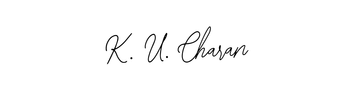 The best way (Bearetta-2O07w) to make a short signature is to pick only two or three words in your name. The name K. U. Charan include a total of six letters. For converting this name. K. U. Charan signature style 12 images and pictures png