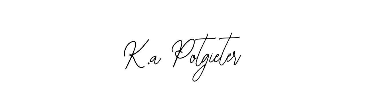 The best way (Bearetta-2O07w) to make a short signature is to pick only two or three words in your name. The name K.a Potgieter include a total of six letters. For converting this name. K.a Potgieter signature style 12 images and pictures png