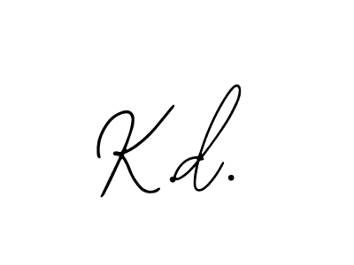 Create a beautiful signature design for name K.d.. With this signature (Bearetta-2O07w) fonts, you can make a handwritten signature for free. K.d. signature style 12 images and pictures png