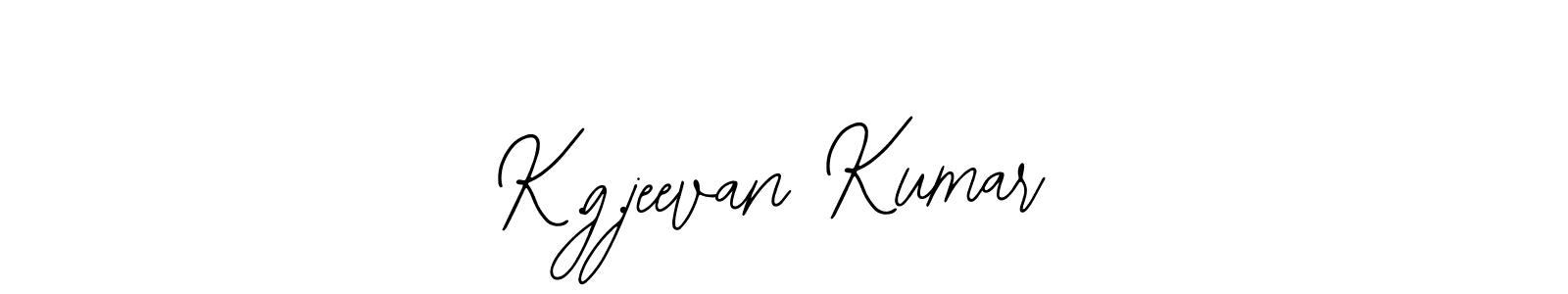 The best way (Bearetta-2O07w) to make a short signature is to pick only two or three words in your name. The name K.g.jeevan Kumar include a total of six letters. For converting this name. K.g.jeevan Kumar signature style 12 images and pictures png