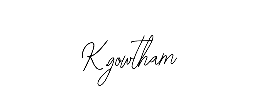 How to make K.gowtham signature? Bearetta-2O07w is a professional autograph style. Create handwritten signature for K.gowtham name. K.gowtham signature style 12 images and pictures png