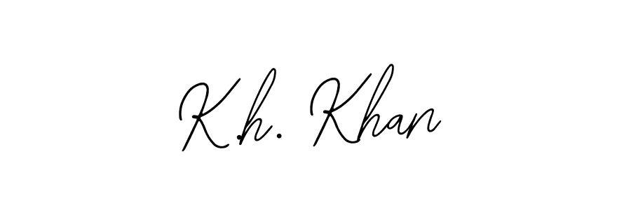 You should practise on your own different ways (Bearetta-2O07w) to write your name (K.h. Khan) in signature. don't let someone else do it for you. K.h. Khan signature style 12 images and pictures png