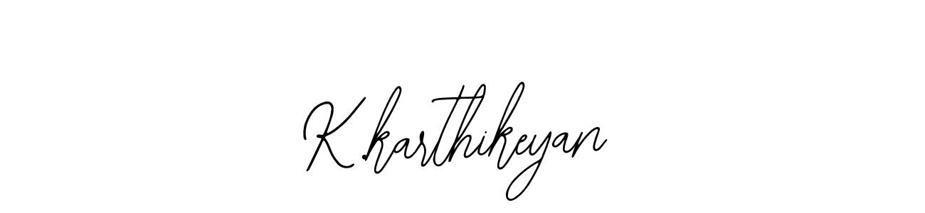 The best way (Bearetta-2O07w) to make a short signature is to pick only two or three words in your name. The name K.karthikeyan include a total of six letters. For converting this name. K.karthikeyan signature style 12 images and pictures png