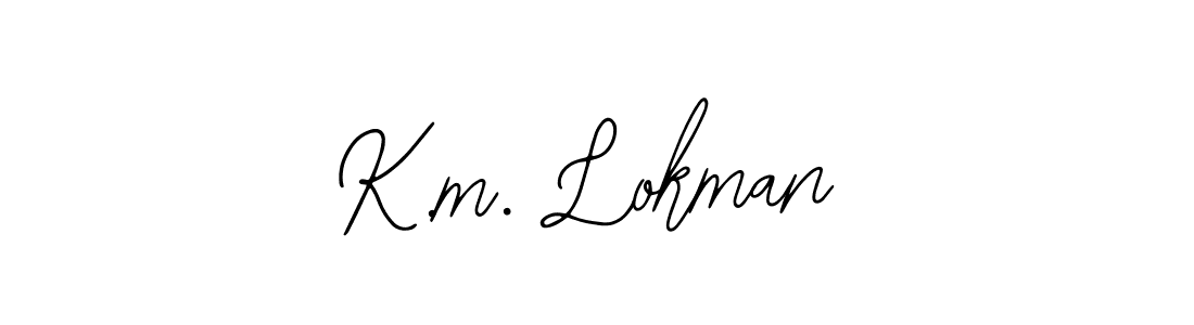 You should practise on your own different ways (Bearetta-2O07w) to write your name (K.m. Lokman) in signature. don't let someone else do it for you. K.m. Lokman signature style 12 images and pictures png